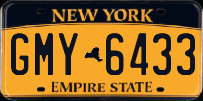 NY license plate GMY6433