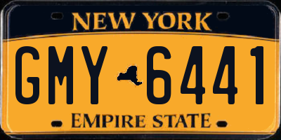 NY license plate GMY6441