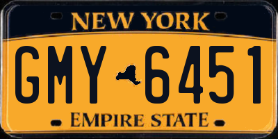 NY license plate GMY6451