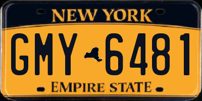 NY license plate GMY6481