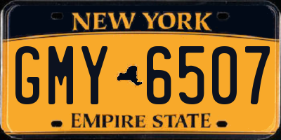 NY license plate GMY6507