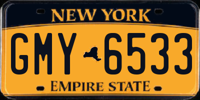 NY license plate GMY6533
