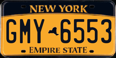 NY license plate GMY6553