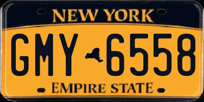 NY license plate GMY6558