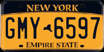 NY license plate GMY6597