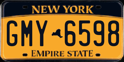 NY license plate GMY6598