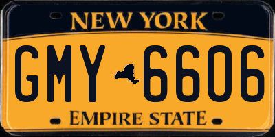 NY license plate GMY6606