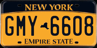 NY license plate GMY6608