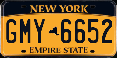 NY license plate GMY6652