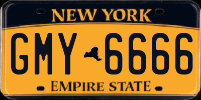 NY license plate GMY6666
