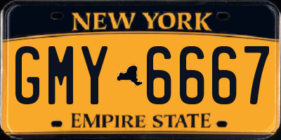 NY license plate GMY6667