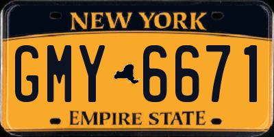 NY license plate GMY6671