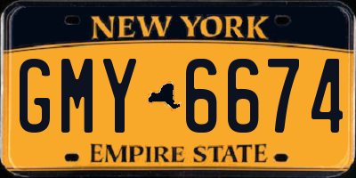 NY license plate GMY6674