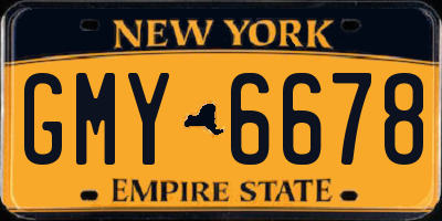 NY license plate GMY6678