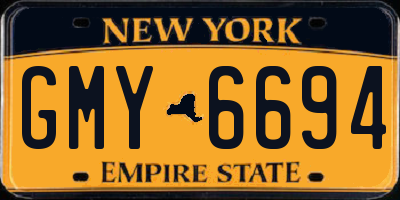NY license plate GMY6694