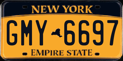 NY license plate GMY6697