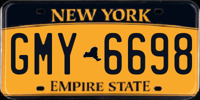 NY license plate GMY6698