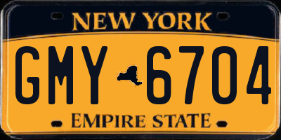NY license plate GMY6704