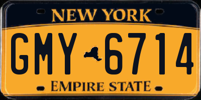 NY license plate GMY6714