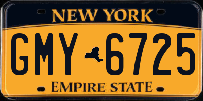 NY license plate GMY6725