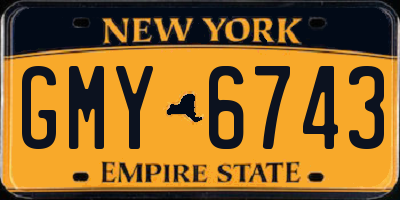 NY license plate GMY6743