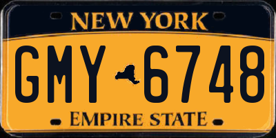 NY license plate GMY6748