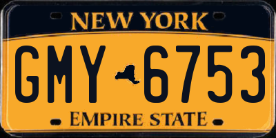 NY license plate GMY6753