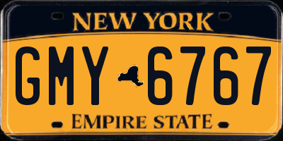 NY license plate GMY6767