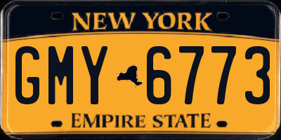NY license plate GMY6773