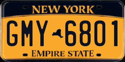 NY license plate GMY6801