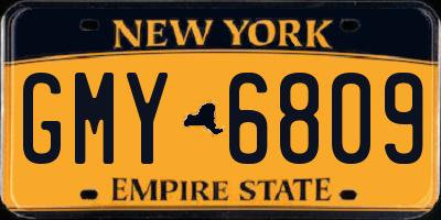 NY license plate GMY6809