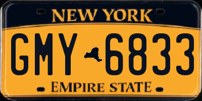 NY license plate GMY6833