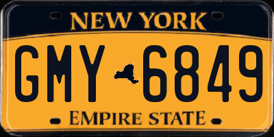 NY license plate GMY6849