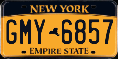NY license plate GMY6857