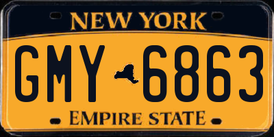 NY license plate GMY6863