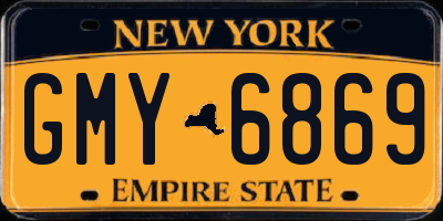 NY license plate GMY6869