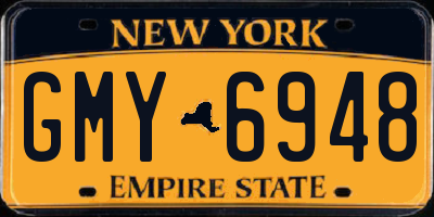 NY license plate GMY6948