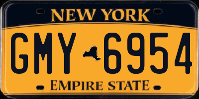NY license plate GMY6954