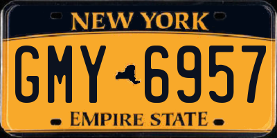 NY license plate GMY6957