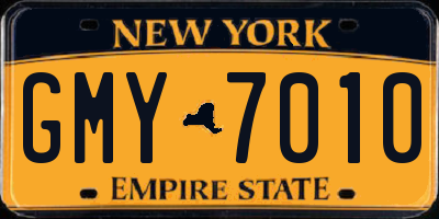 NY license plate GMY7010