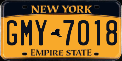 NY license plate GMY7018