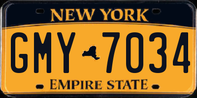 NY license plate GMY7034
