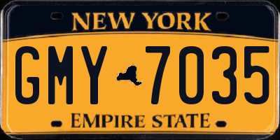 NY license plate GMY7035