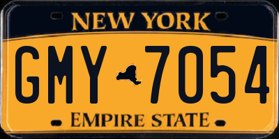 NY license plate GMY7054