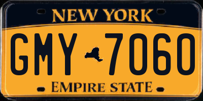NY license plate GMY7060