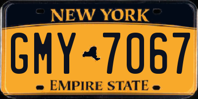 NY license plate GMY7067