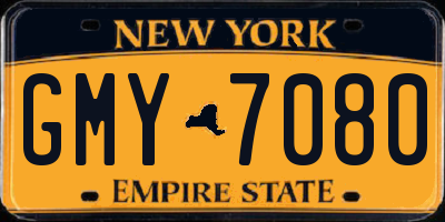 NY license plate GMY7080