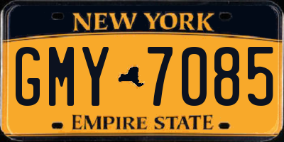 NY license plate GMY7085