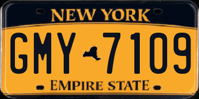 NY license plate GMY7109