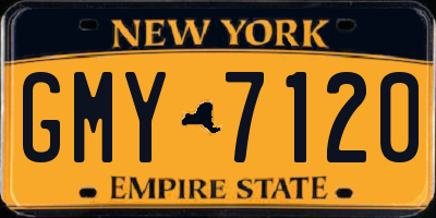 NY license plate GMY7120